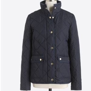 NWT J. Crew quilted navy jacket XS